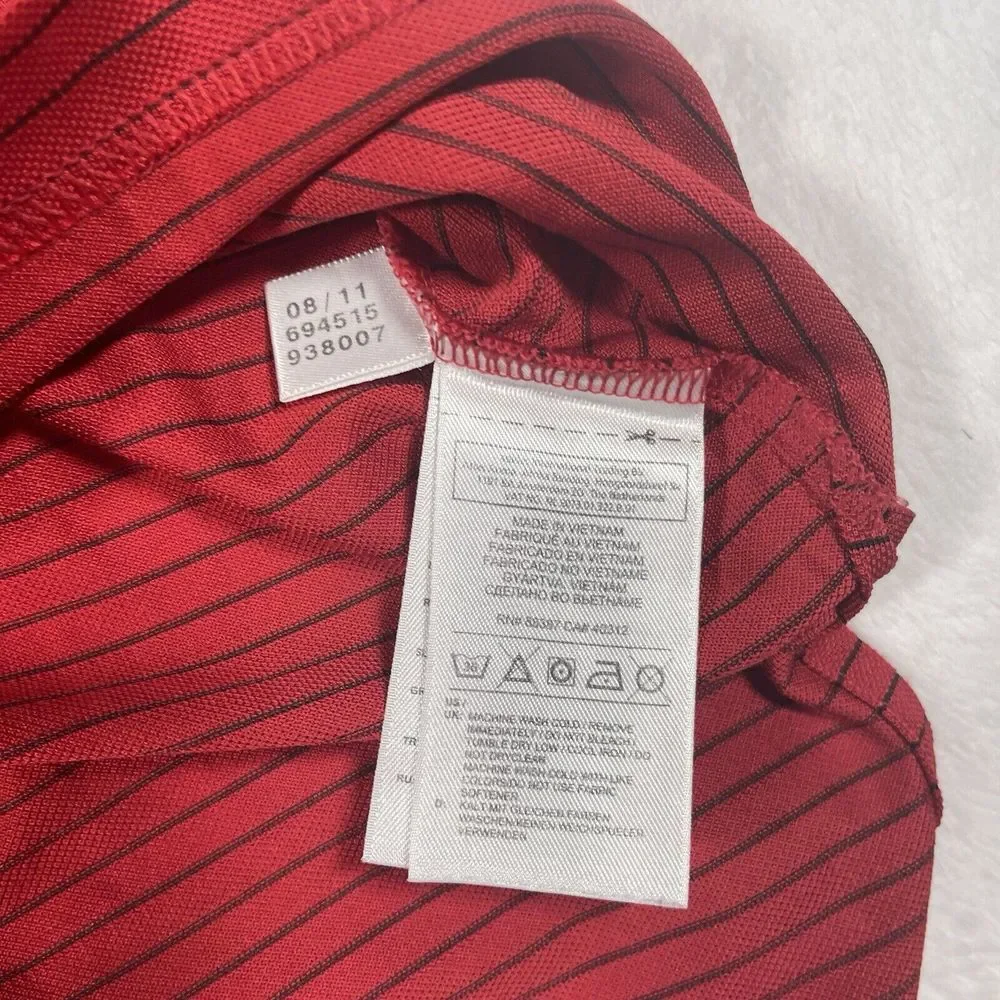 Adidas Ultimate365 Climalite Red Textured Striped Men's Polo Shirt Size‎ XXL